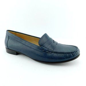 JACK ROGERS Navy Blue Leather Slip-on Penny Loafer Flats 11